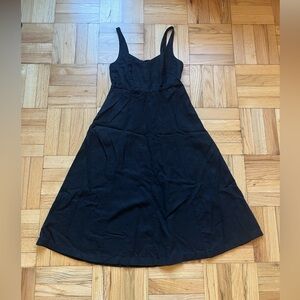 Linen blend fit and flare dress